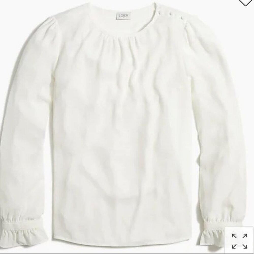 J Crew Factory Button-neck top with ruffles Item BD267, Size 2X
